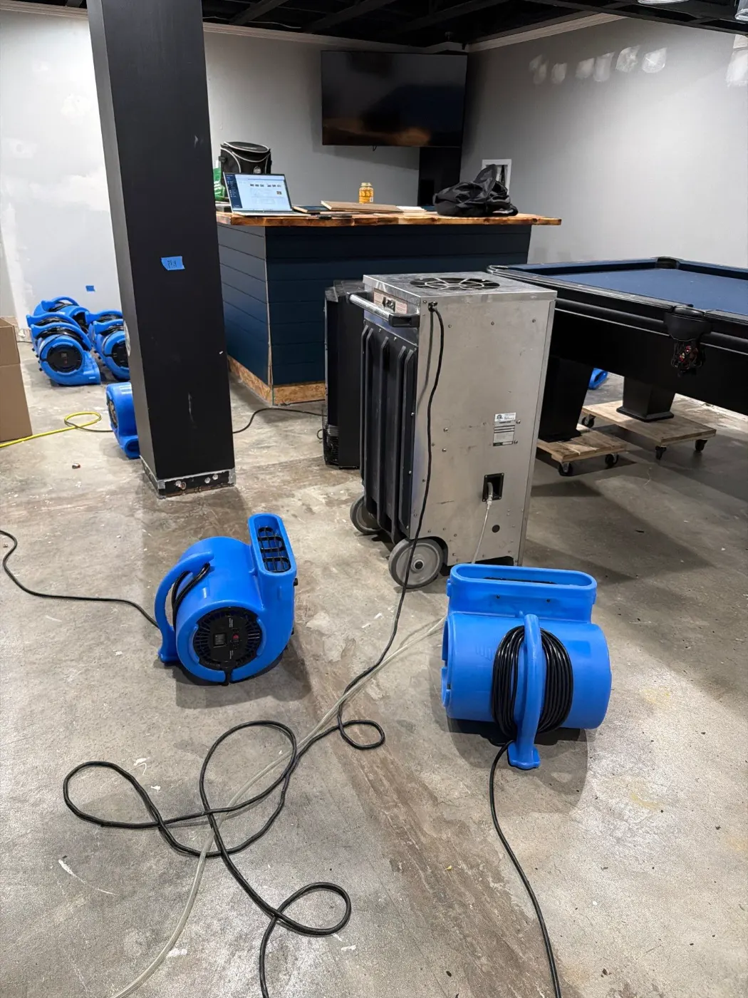 IICRC-certified dry-out in progress at Fountain City home